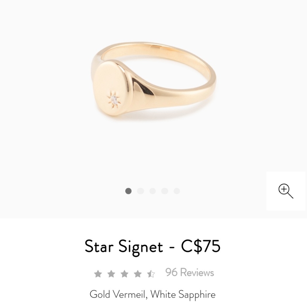 NWOT Mejuri Star Signet Gold Ring
